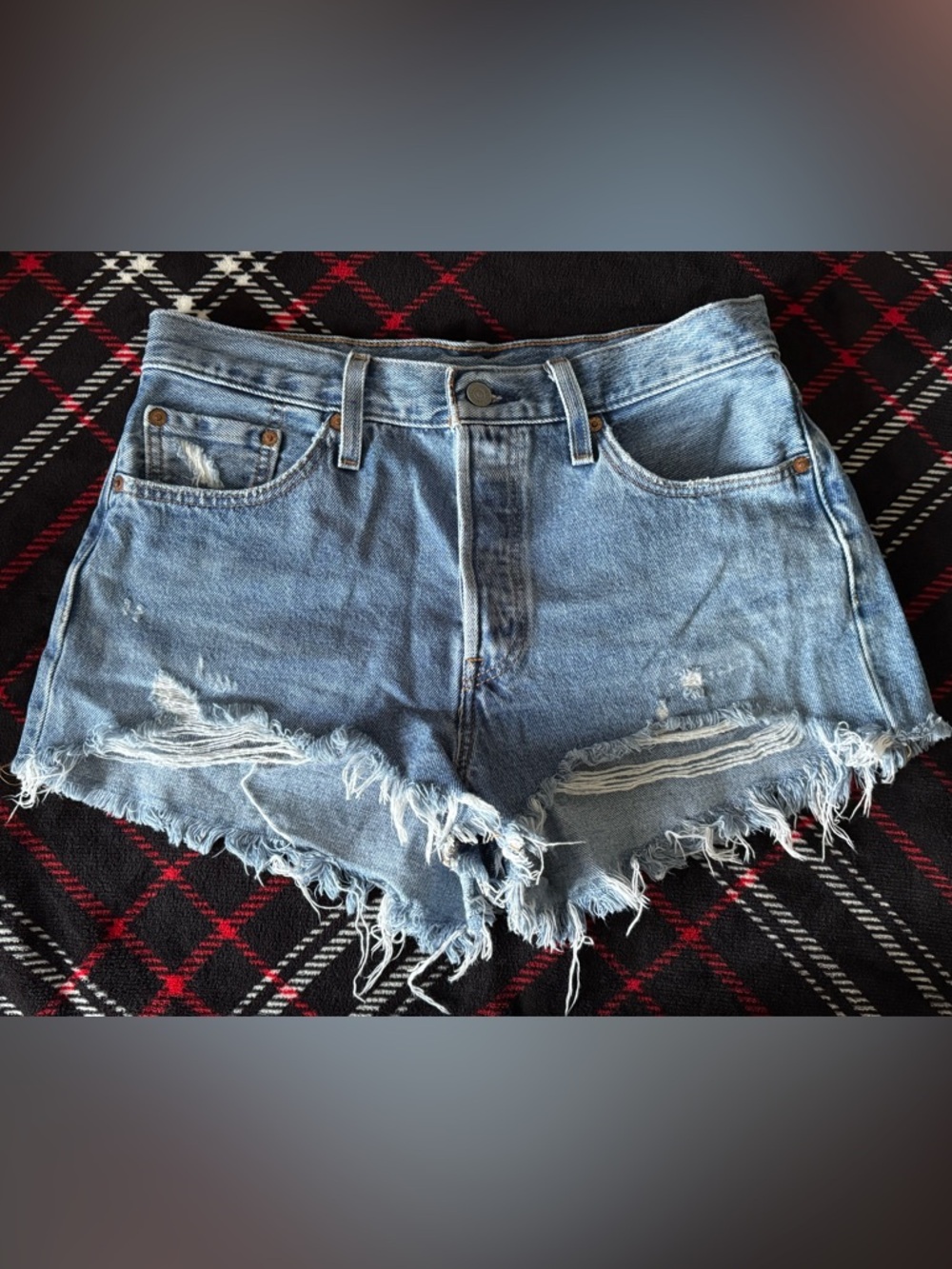 Levi's Denim Distressed 501 Shorts